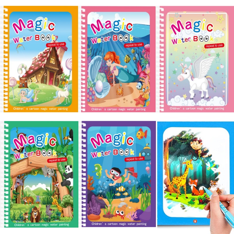 Magic Water Drawing Book Child - Reusable Water Magic Coloring Book review and price
